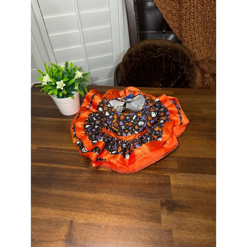 Build-A-Bear Workshop Halloween Plush Dress Orange Black Ghost Pumpkin NWT